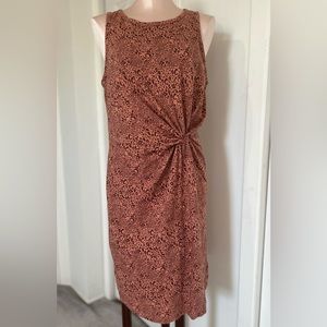 GAP Sleeveless Knot waist Floral Print Dress orange coral size M